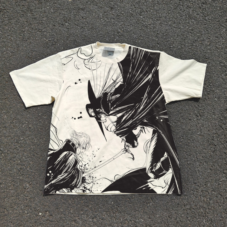 Футболка з принтом аніме Аніме Вампір Хунтер Д оверсайз (S/M/L) Черний