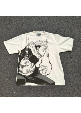 Футболка з принтом аніме Аніме Джуджутсу Каісен Йуджі оверсайз (S/M/L) Черний