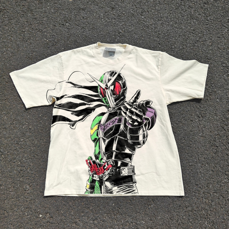 Футболка з принтом аніме Аніме Камен Рідер В оверсайз (S/M/L) Черний