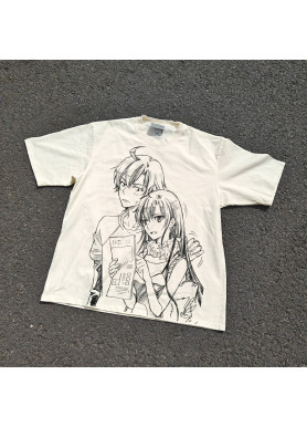 Футболка з принтом аніме Аніме Орегаіру Хакхіман Йукіно оверсайз (S/M/L) Черний