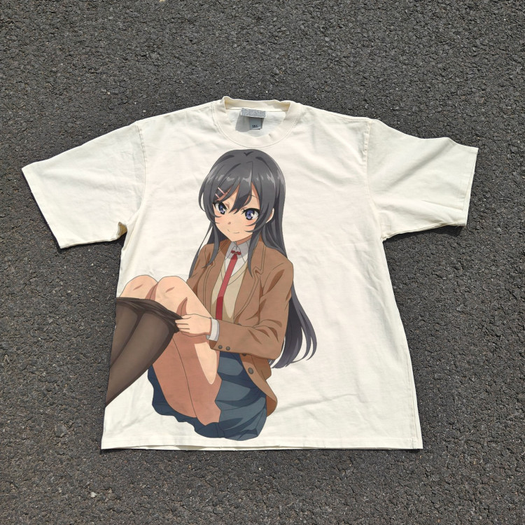 Футболка з принтом аніме Аніме Раскал Доес Нот оверсайз (S/M/L) Черний