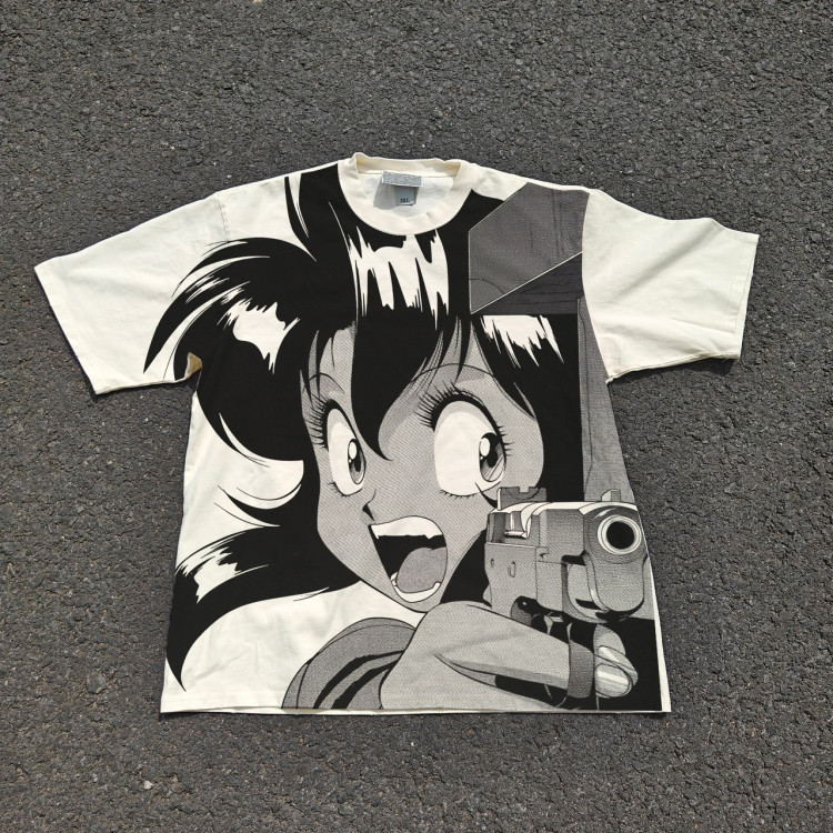 Футболка з принтом аніме Аніме Гунсмітх Катс Раллй манга оверсайз (S/M/L) Черний