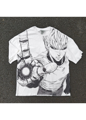 Футболка з принтом аніме Людина-один удар Аніме Генос Біг оверсайз (S/M/L) Черний