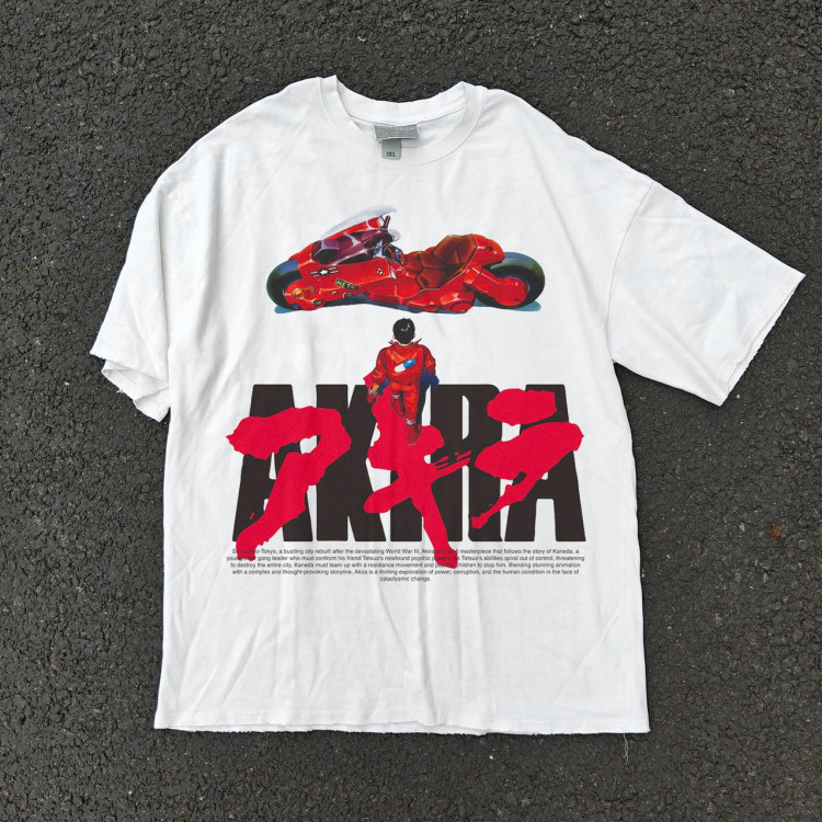 Футболка з принтом аніме Аніме Акіра Канеда Ред оверсайз (S/M/L) Черний