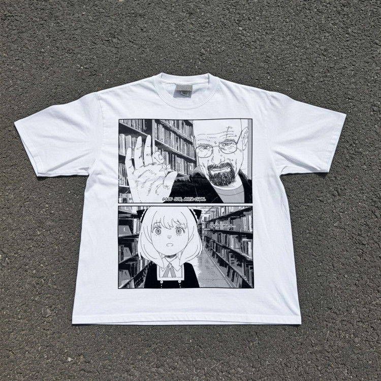 Футболка з принтом аніме Шпигун і сім’я Анйа Форгер Валтер оверсайз (S/M/L) Черний