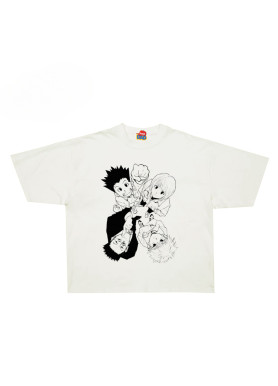 Футболка з принтом аніме Мисливець × Мисливець Гон Кіллуа Курапіка оверсайз (S/M/L) Черний