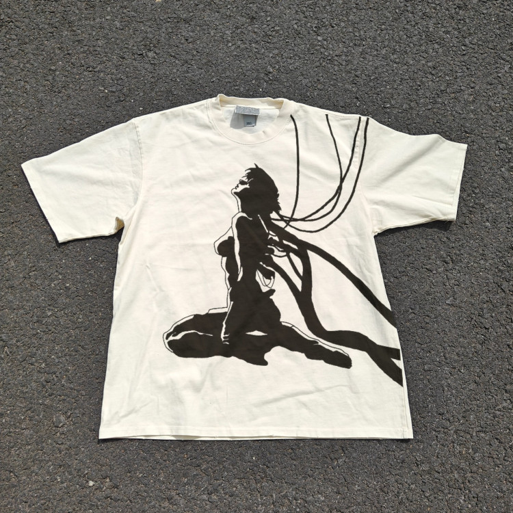 Футболка з принтом аніме Аніме Гхост Ін Тхе оверсайз (S/M/L) Черний