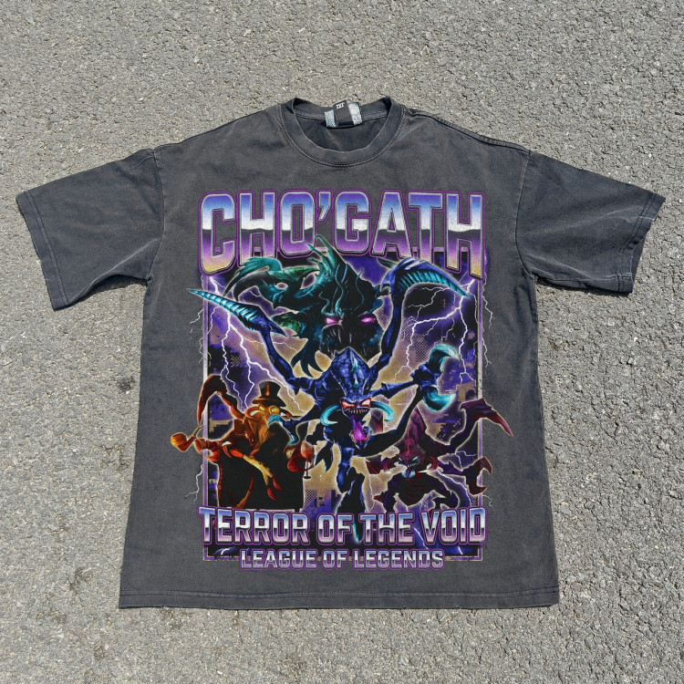 Футболка з принтом аніме Аніме Лол Гаме Кхампіон оверсайз (S/M/L) Черний