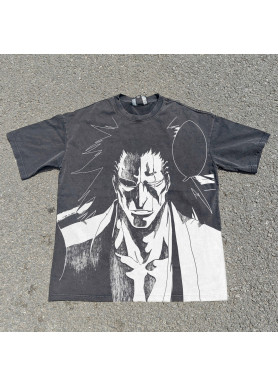 Футболка з принтом аніме Бліч Схінігамі Кенпакхі Заракі оверсайз (S/M/L) Черний