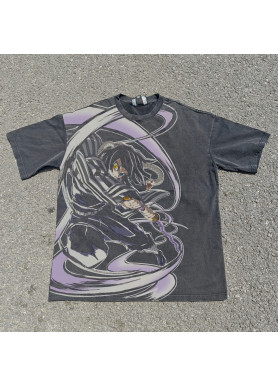 Футболка з принтом аніме Вбивця демонів Обанаі Ігуро Серпент оверсайз (S/M/L) Черний