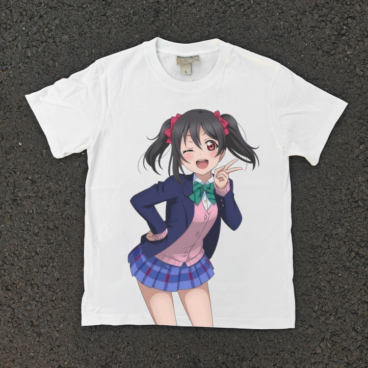 Футболка з принтом аніме Аніме Лове Ліве Скхоол оверсайз (S/M/L) Черний