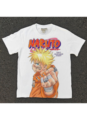 Футболка з принтом аніме Наруто Узумакі Классік Ковер манга оверсайз (S/M/L) Черний