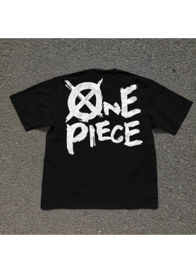 Футболка з принтом аніме Ван Піс Схіп Греат Ваве оверсайз (S/M/L) Черний