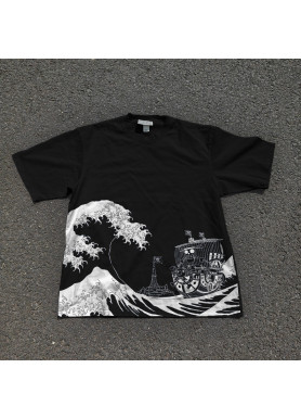 Футболка з принтом аніме Ван Піс Схіп Греат Ваве оверсайз (S/M/L) Черний