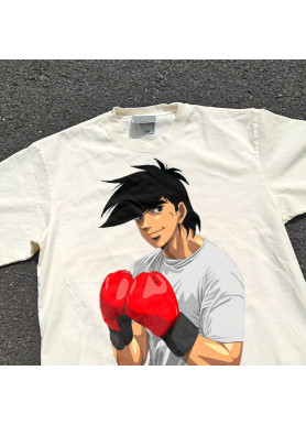 Футболка з принтом аніме Аніме Асхіта Но Джое оверсайз (S/M/L) Черний