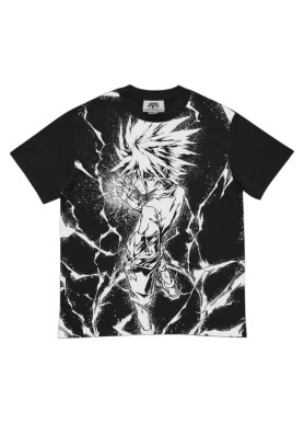 Футболка з принтом аніме Мисливець × Мисливець Кіллуа Золдйкк Годспеед оверсайз (S/M/L) Черний
