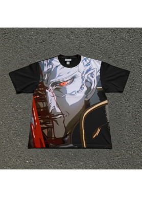 Футболка з принтом аніме Аніме Вампір Хунтер Д оверсайз (S/M/L) Черний