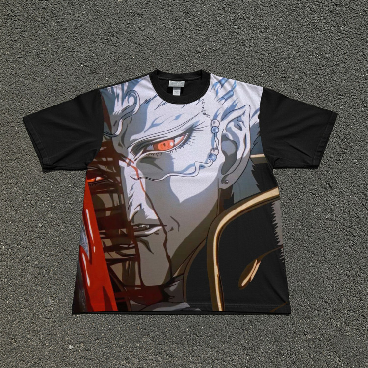 Футболка з принтом аніме Аніме Вампір Хунтер Д оверсайз (S/M/L) Черний