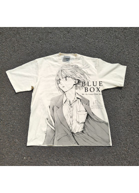 Футболка з принтом аніме Блакитна скринька Кхінатсу Кано Арт манга частина 6 оверсайз (S/M/L) Черний