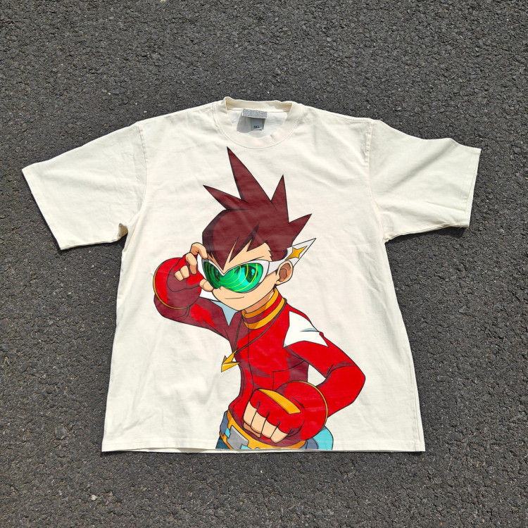 Футболка з принтом аніме Аніме Мега Ман Стар оверсайз (S/M/L) Черний