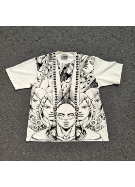 Футболка з принтом аніме Аніме Джоджо Стеел Балл оверсайз (S/M/L) Черний