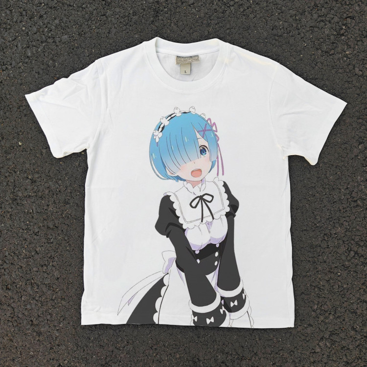 Футболка з принтом аніме Аніме Резеро Стартінг Ліфе оверсайз (S/M/L) Черний