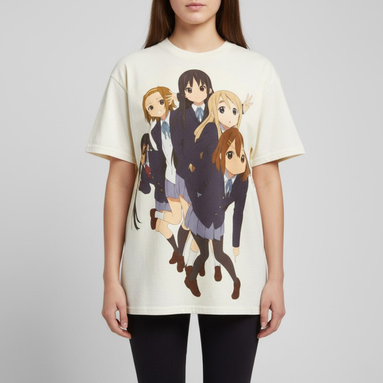 Футболка з принтом аніме Аніме К Он Хокаго оверсайз (S/M/L) Черний