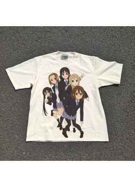 Футболка з принтом аніме Аніме К Он Хокаго оверсайз (S/M/L) Черний