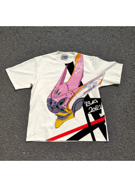 Футболка з принтом аніме Євангеліон Уніт Марі Тйпе оверсайз (S/M/L) Черний