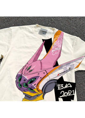 Футболка з принтом аніме Євангеліон Уніт Марі Тйпе оверсайз (S/M/L) Черний