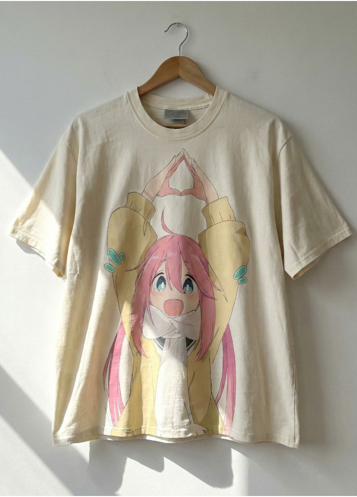 Футболка з принтом аніме Аніме Лаід Бакк Камп оверсайз (S/M/L) Черний