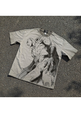 Футболка з принтом аніме Людина-один удар Саітама Серіоус Моде оверсайз (S/M/L) Черний