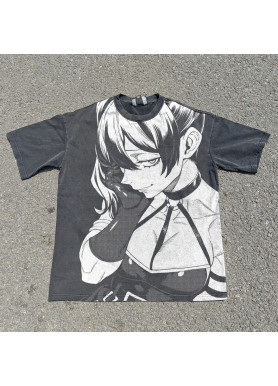 Футболка з принтом аніме Аніме Фріерен Бейонд Джоурнейенд манга оверсайз (S/M/L) Черний