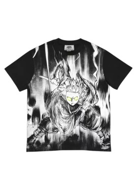 Футболка з принтом аніме Вбивця демонів Зенітсу Агатсума Тхундер оверсайз (S/M/L) Черний