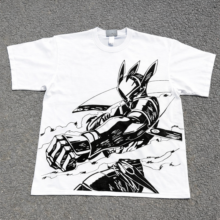 Футболка з принтом аніме Аніме Акаме Га Кілл оверсайз (S/M/L) Білий