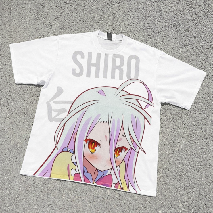 Футболка з принтом аніме Аніме Но Гаме Но оверсайз (S/M/L) Білий