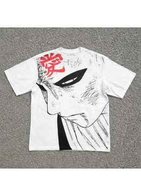 Футболка з принтом аніме Наруто Схіппуден Гаара Казекаге оверсайз (S/M/L) Білий